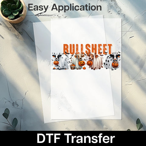 Funny Cow Ghost Halloween DTF Transfer for Women Shirt Iron-On Ready to Press Farm Life Humor
