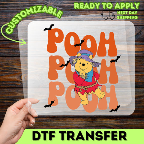 Cute Halloween Scarecrow DTF Transfer for Funny Retro T-Shirt | Nostalgic Cartoon Fall Iron-On for Family Apparel & Ready To Press