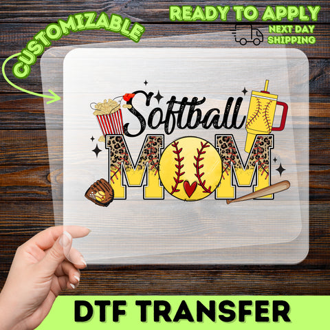 Cute Baseball Mom DTF Transfer Ready To Press for Game Day Apparel & Sports Mom Shirt