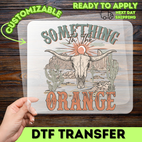 Southwestern Desert Theme DTF Transfer Something In The Orange Vintage Western Ready To Press Shirt for Cowboy Music Fans
