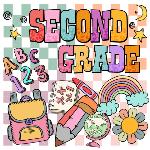 Back To School Second Grade Toddler Shirt, Second Grade Vibes First Day Of School Youth Tee, Checkers Theme Second Grade Toddler Floral Tee