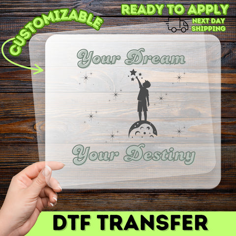 Dream Big Iron-On DTF Transfer for Inspirational Kids Shirt & Youth Apparel - Whimsical Motivational Gift Idea