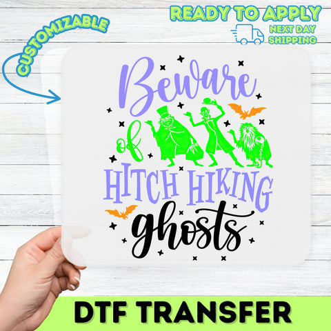 Spooky Halloween Iron-On DTF Transfer Ghost Shirt for Theme Park Fans & Family Fun