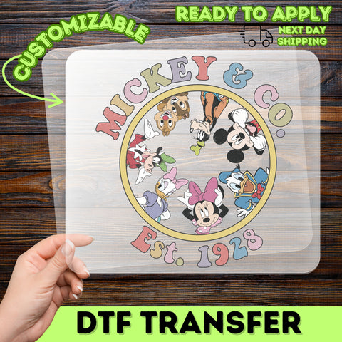 Cute Retro Animation Characters DTF Transfer for Vintage Nostalgia Group T-Shirt, Ready To Press Iron-On for Cartoon Enthusiasts