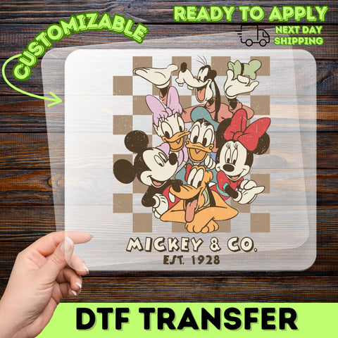 Classic Cartoon Character Nostalgic DTF Transfer for Family Reunion Matching Shirts & Vintage Disney Fan Apparel