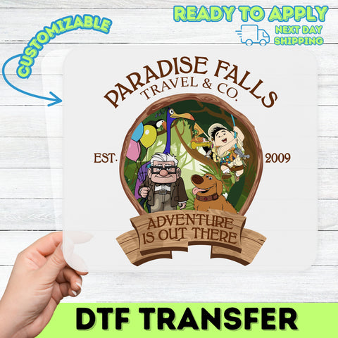 Adventure Is Out There DTF Transfer for Family & Friends Shirts - Cute Cartoon Travel Theme Ready to Press Iron-On Apparel