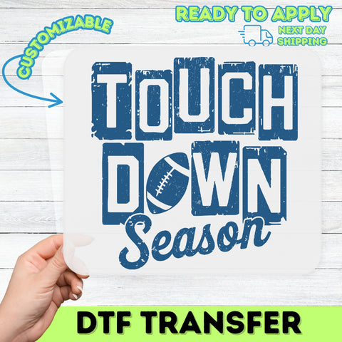 Vintage Football Season DTF Transfer for Game Day | Iron-On Retro Touchdown Shirt Design for Fans & Teams