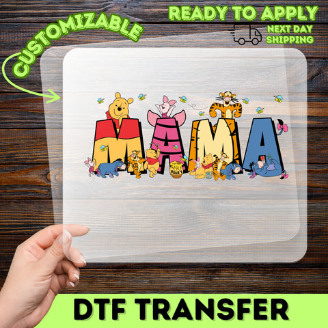 Cute Mother's Day DTF Transfer featuring Classic Cartoon Characters for Family T-Shirts & Sweatshirts