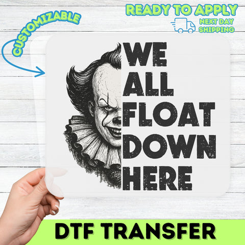 Creepy Clown Horror Gothic DTF Transfer - Halloween Sinister Theme Ready to Press Iron-On for Spooky T-shirt or Apparel