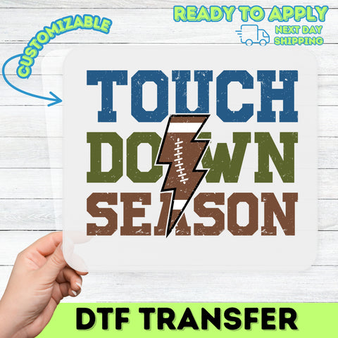 Football Family Touchdown Season DTF Transfer | Ready To Press Vintage Distressed Iron-On for Game Day Shirts & Apparel