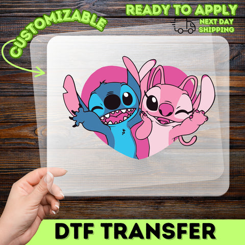 Cute Cartoon & Heart DTF Transfer - Ready To Press Friendship Celebration T-Shirt Design for Kids & Teens - Fun Cute Apparel