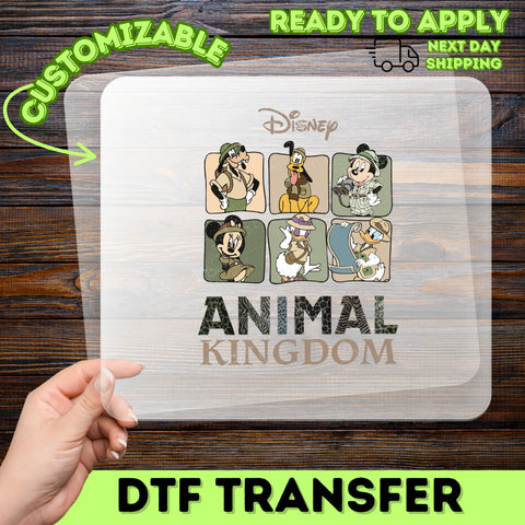 Cute Adventure Character DTF Transfer for Safari T-Shirt, Ready to Press Retro Cartoon Design for Family & Friends