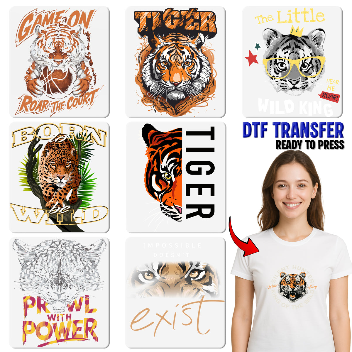Adventure Wildlife Leopard DTF Transfer for Bold Animal Lovers Ready to Press T-shirt Iron-On for Safari Themed Apparel