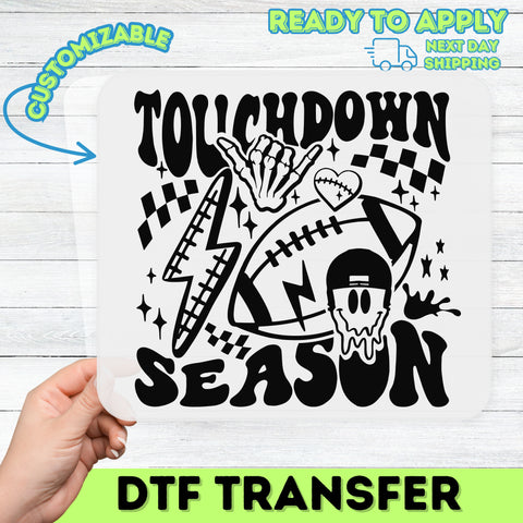 Football Celebration Touchdown Season DTF Transfer for Youth Apparel, Ready to Press Retro Football Shirt