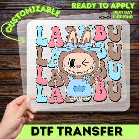 Cute Bunny & Lollipop Ready To Press DTF Transfer for Kids Apparel - Fun Family Theme Perfect for Children's T-Shirts