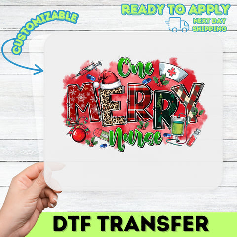 Funny Christmas Nurse T-Shirt DTF Transfer Ready to Press Iron-On Apparel for Medical Professionals Holiday Humor