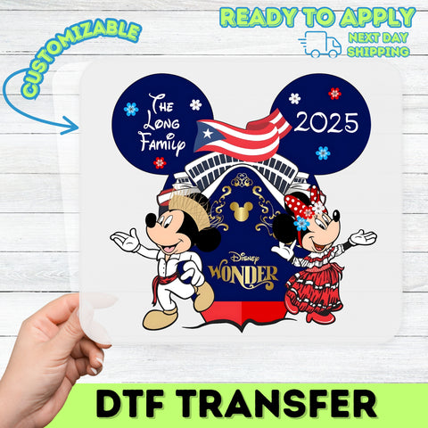 Ready to Press Family Cruise DTF Transfer | Disney-Inspired Puerto Rican Celebration Apparel for Group Vacation T-Shirts