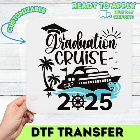 Graduation Cruise DTF Transfer Iron-On for Class of 2023 Apparel, Ready To Press Grad Celebration Theme for T-shirts & Hoodies