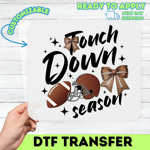 Football Tailgate Fun DTF Transfer Iron-On for Game Day Shirts, Cute Sports Mom Apparel Ready To Press, Tailgates & Touchdowns Design
