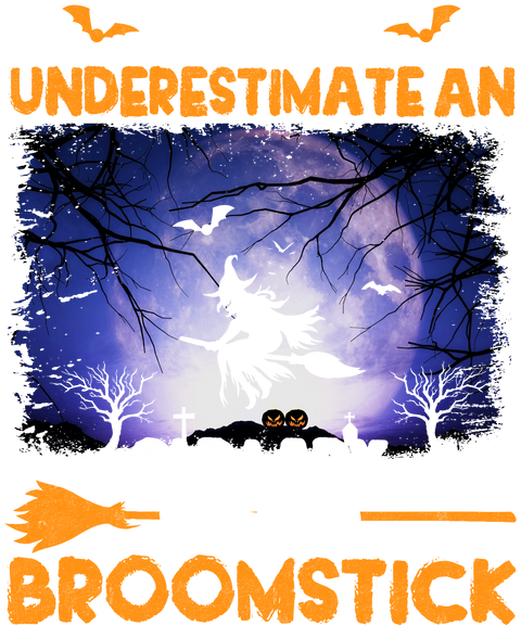 Halloween Shirts for Women, Witch Shirt, Never Underestimate an Old Lady with A Broomstick T-Shirt, Halloween Party T Shirt-Heather Deep Teal_L