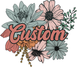 Floral Custom T-Shirt, Personalized Gifts, Mothers Day Gift, Flowers Graphic Tees, Grandma V-Neck Shirt, Gift for Her, Customized Name Shirt