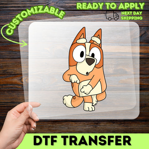 Cute Cartoon Dog Ready To Press DTF Transfer for Kids & Family Apparel, Playful Pet Art T-shirt, Fun Group Celebration Design