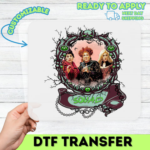Halloween Witch Group Unity DTF Transfer - Cute & Spooky Ready To Press Iron-On for Best Friends T-Shirt or Sweatshirt