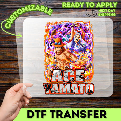 Energetic Anime DTF Transfer Ready to Press Vibrant Ace Yamato for T-shirts Anime Fan Apparel