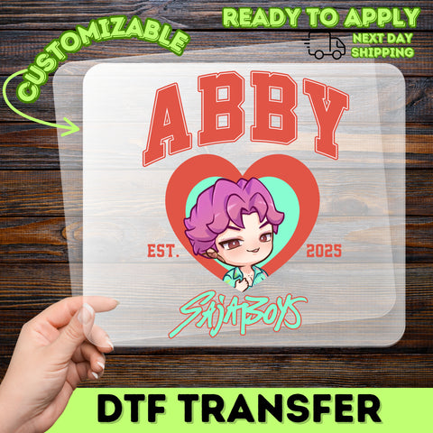 Cute Iron-On Chibi Character Abby Team DTF Transfer for Friends T-Shirt Ideal 2025 Celebration
