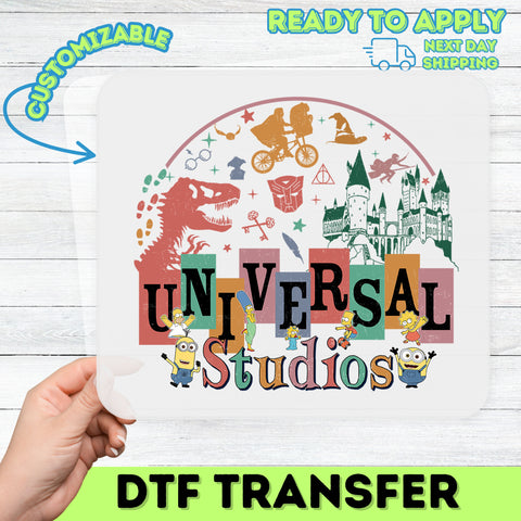 Retro Universal Studios Pop Culture DTF Transfer for Nostalgic Apparel - Iron-On Ready To Press T-Shirt for Fandom Events