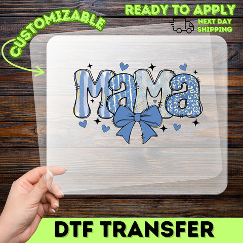 Mama DTF Transfer Cute Boho Animal Print Ready To Press Stylish Mother's Day Iron-On Apparel Gift