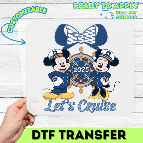 Nautical Cruise 2025 DTF Transfer Cartoon Family & Group Sailor Theme Iron-On Ready To Press Apparel