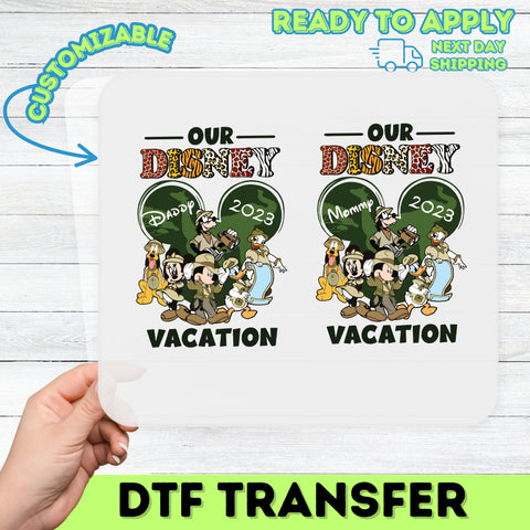 Safari Disney Vacation DTF Iron-On Transfer, Cute Family Shirts, Ready To Press T-Shirt for Disney Enthusiasts & Parents