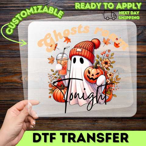 Cute Halloween Ghost DTF Transfer for Fall Apparel - Ready to Press Pumpkin Spice Shirt for Families and Friends