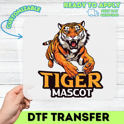 Fierce Tiger Mascot DTF Transfer | Bold Sports Team Apparel | Ready Iron-On for School Spirit & College Gear