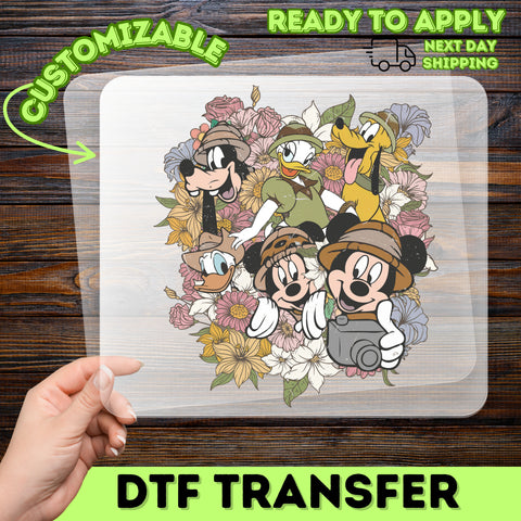 Playful Safari Adventure DTF Transfer Ready To Press for Family & Friends Vintage Nature Exploration T-shirt Design