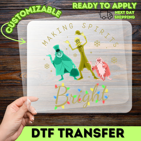 Victorian Ghosts Holiday DTF Transfer - Funny Gothic Christmas Iron-On for Group Celebrations & Quirky Apparel