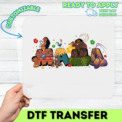 Polynesian Adventure Family T-shirt DTF Transfer Ready To Press Cute Tropical Island Theme Apparel