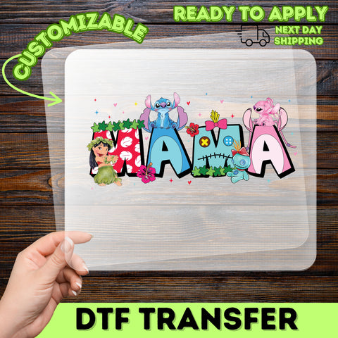 Cute Pop Culture MAMA DTF Transfer for Mother's Day Shirt, Family Gathering & Celebration Apparel