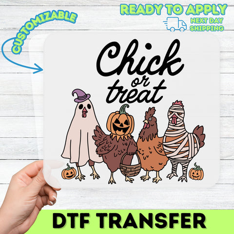 Cute Farm Animals Halloween DTF Transfer Ready To Press Chickens Costume T-Shirt for Family Apparel & Party