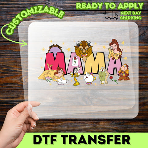 Nostalgic Fairytale MAMA DTF Iron-On Transfer for Mother's Day Cute Classic Story Characters T-Shirt & Sweatshirt Gift