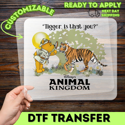 Cute Animal Adventure DTF Transfer T-Shirt Iron-On for Safari Parties & Zoo Trips, Ready to Press Whimsical Kids Wear
