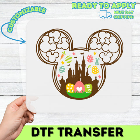 Easter Theme Park Celebration DTF Transfer Ready To Press Cute Family Vacation T-Shirt & Sweatshirt Apparel