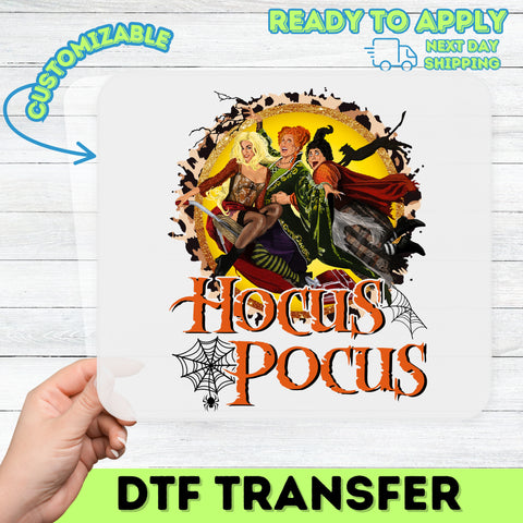 Halloween Witch Trio Funny DTF Transfer Ready To Press Retro Hocus Pocus Shirt for Costume Parties & Friends