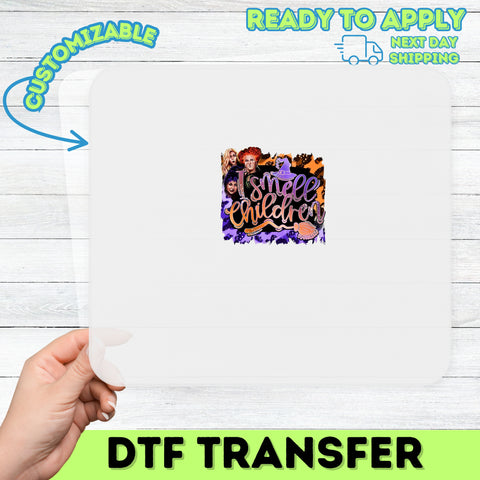 Funny Halloween DTF Transfer for Witch Movie Fans | 'I Smell Children' Retro Heat Press | Ready to Press T-Shirt Decor