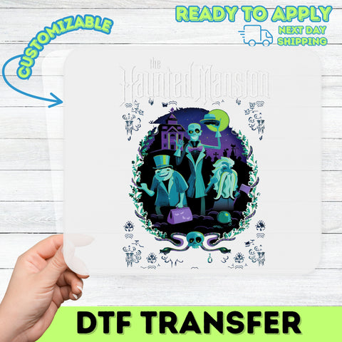 Spooky Halloween Haunted Mansion DTF Transfer for Ghostly T-Shirts & Sweatshirts, Ready To Press Gothic Style Tee