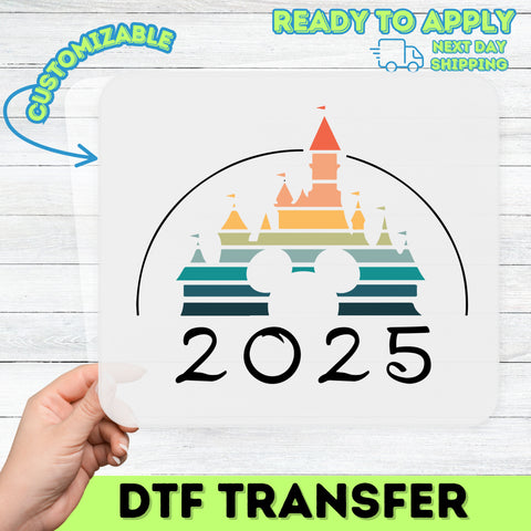 Funny Theme Park DTF Transfer "Most Expensive Day Ever" Iron-On for Family Vacation Apparel, Ready To Press Castle Silhouette Design