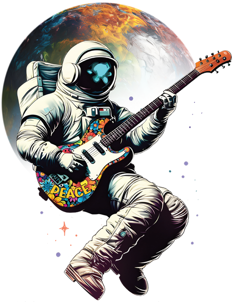 Guitar Lover Shirt, Guitar Player Astronaut Shirt, Spaceman Shirt, Music Lover Shirt, Outer Space Tee, Guitar Player Gifts, Astronaut Guitar