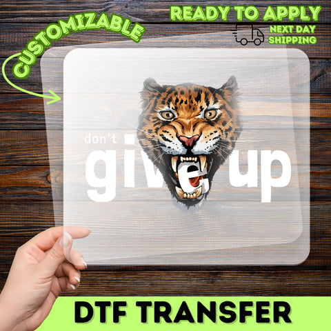 Motivational Tiger Iron-On DTF Transfer, Bold Workout Apparel, Inspirational Shirt for Athletes, Team Spirit Gift, Fierce Animal Print
