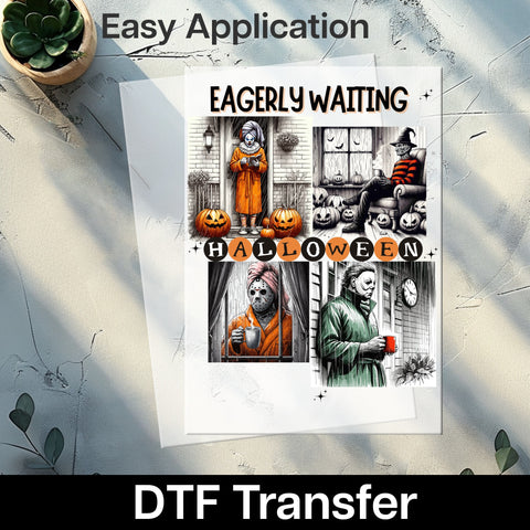Funny Horror Movie Halloween DTF Transfer Ready To Press Iron-On for Gothic Retro Apparel & Halloween Enthusiasts